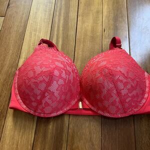 Soma Red Lace Front Closure Enchanting Luxe Push Up Bra Size 38DD